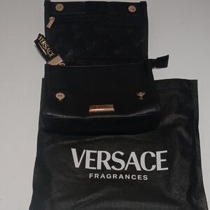 Versace Black Pouch with Gold Details